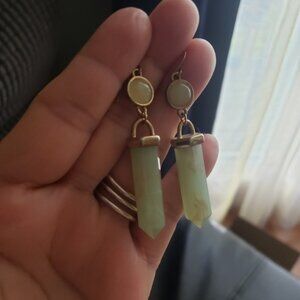 rystal Shape Resin light green earing